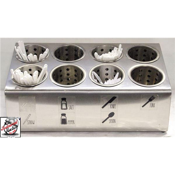 BAILIFF SEIZURE: S/S UTENSIL/CONDIMENT HOLDER