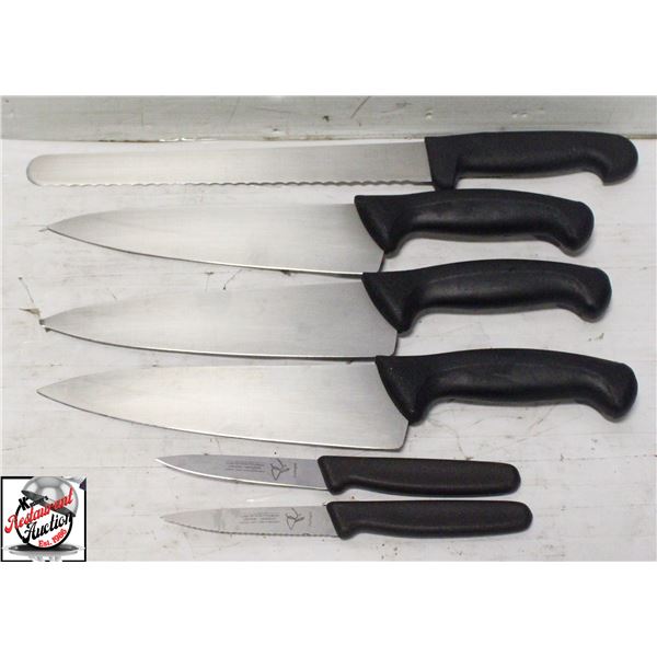BAILIFF SEIZURE: LOT OF 6 KITCHEN KNIVES