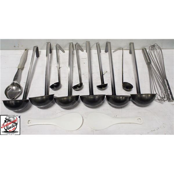 BAILIFF SEIZURE: BIN OF STAINLESS STEEL UTENSILS