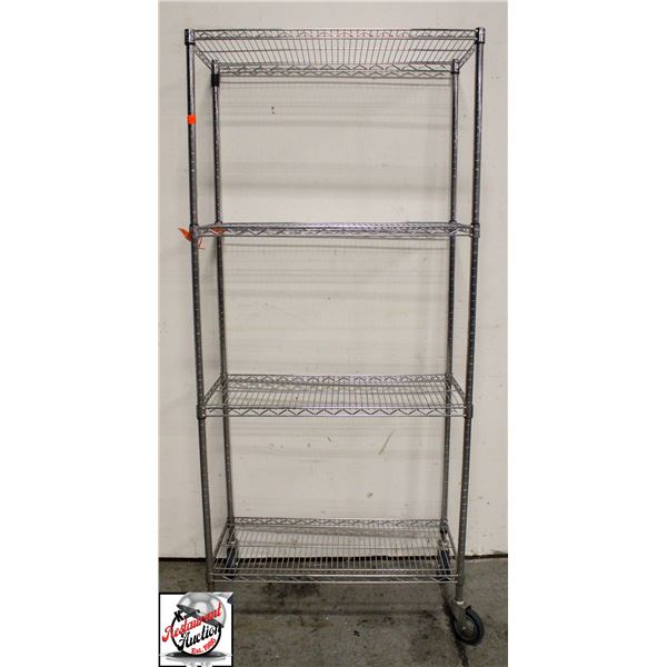 BAILIFF SEIZURE: CHROME 4-TIER WIRE SHELF UNIT