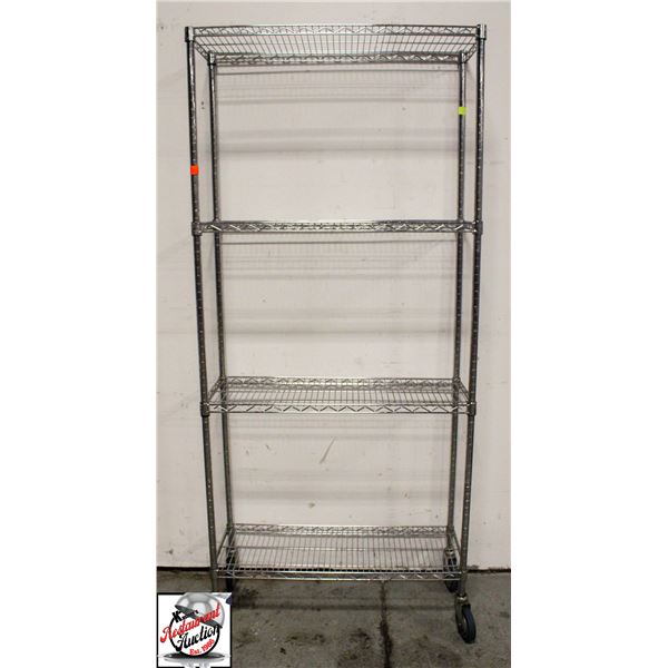 BAILIFF SEIZURE: CHROME 4-TIER WIRE SHELF UNIT