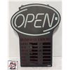 Image 1 : BAILIFF SEIZURE: OPEN SIGN WITH HOURS (MISSING