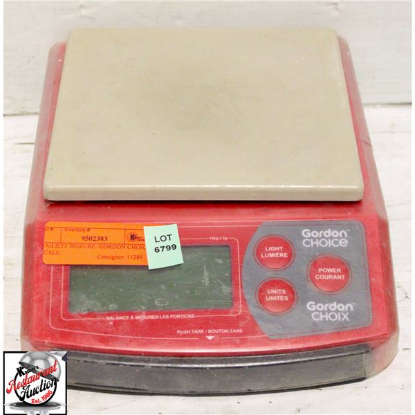 BAILILFF SEIZURE: GORDON CHOICE SCALE