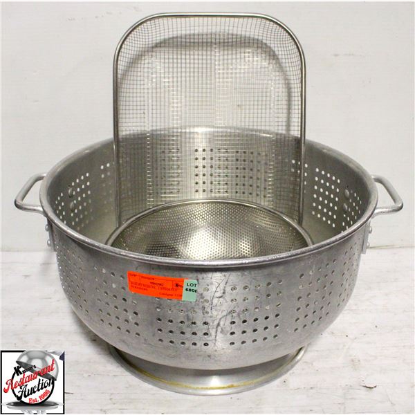 BAILIFF SEIZURE: 3 ASSORTED STRAINERS