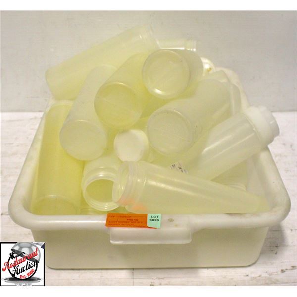 BAIIFF SEIZURE: BIN OF PLASTIC SQUEEZE BOTTLES