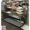 Image 2 : BAILIFF SEIZURE: S/S WORK TABLE W/ DBL OVERSHELF