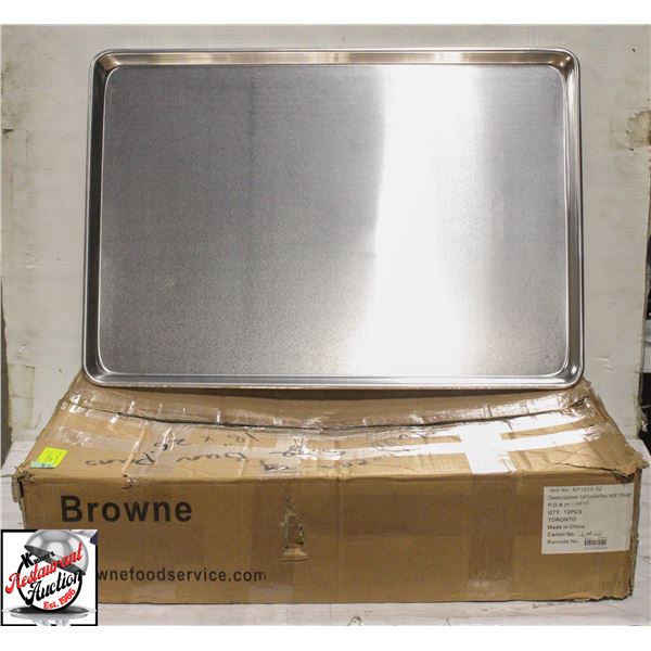 CASE OF 10 BROWNE FULL-SIZE BUN PANS