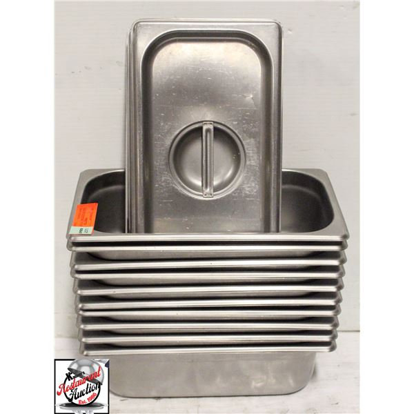 BAILIFF SEIZURE: 10 S/S 1/3-SIZE 4" DEEP INSERTS