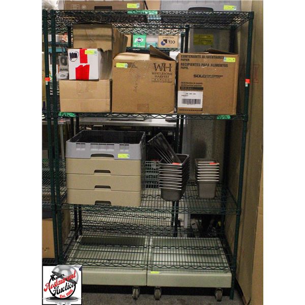 BAILIFF SEIZURE: GREEN 4-TIER WIRE RACK