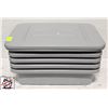 Image 1 : 5 GREY PLASTIC BUS BINS W/ 2 LIDS