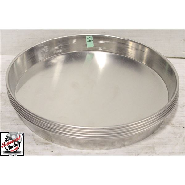 5 NEW 12" X 1.5" ROUND TAPERED ALUMINUM PANS