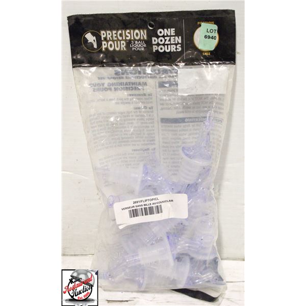 12 NEW PRECISION POUR FLIP TOP POURERS