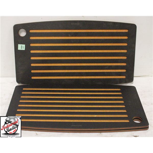 3 NEW EPICUREAN WOODEN BREAD CUTTING BOARDS