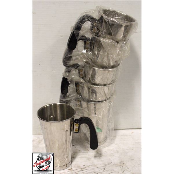 6 NEW JOHNSON ROSE 30 OZ MALT CUPS W/ HANDLES