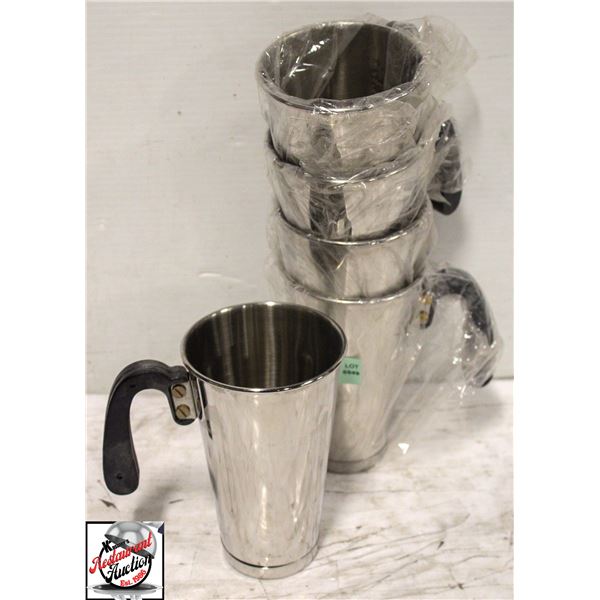 5 NEW JOHNSON ROSE 30 OZ MALT CUPS W/ HANDLES