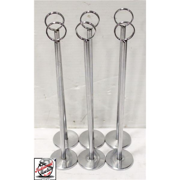 6 CHROME 12" CARD HOLDERS