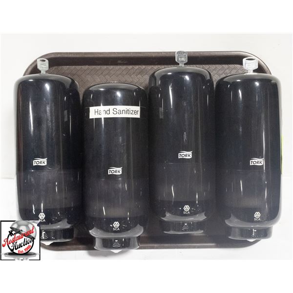 LOT OF 4 TORK HAND SANATIZER DISPENSERS W/ KEYS