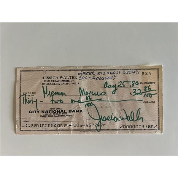 Jessica Walter signed check