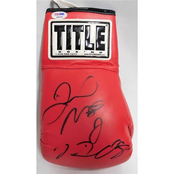 Floyd Mayweather Jr. Victor Ortiz Signed Title Boxing Glove