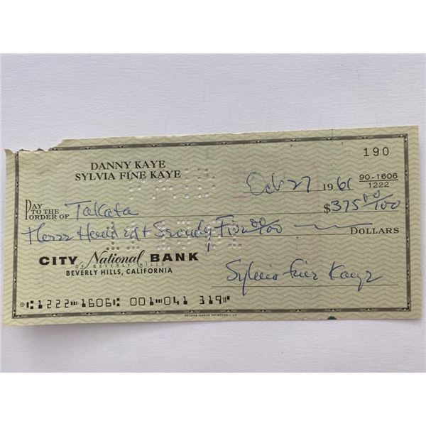 The Five Pennies Sylvia Fine Kaye signed check