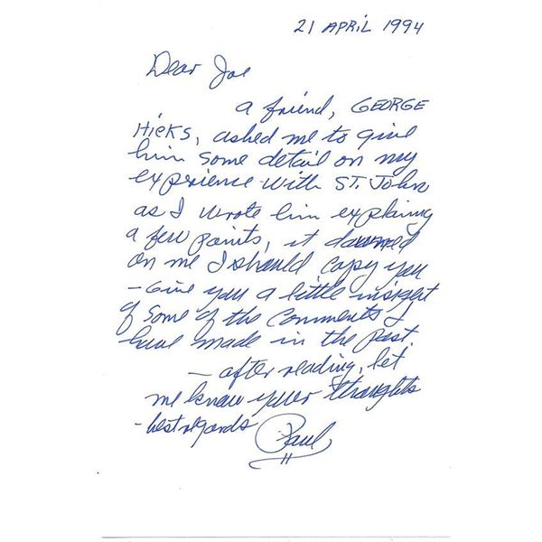 Enola Gay Pilot Paul W Tibbets Signed Letter
