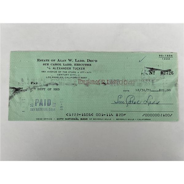 Girls Gone Wild Sue Carol Ladd signed check