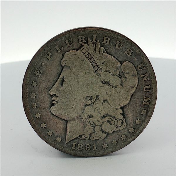 1891 US Morgan Silver Dollar Coin Circulated