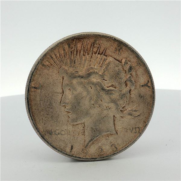 1923-S US One Dollar Peace Silver Dollar Coin, Circulated