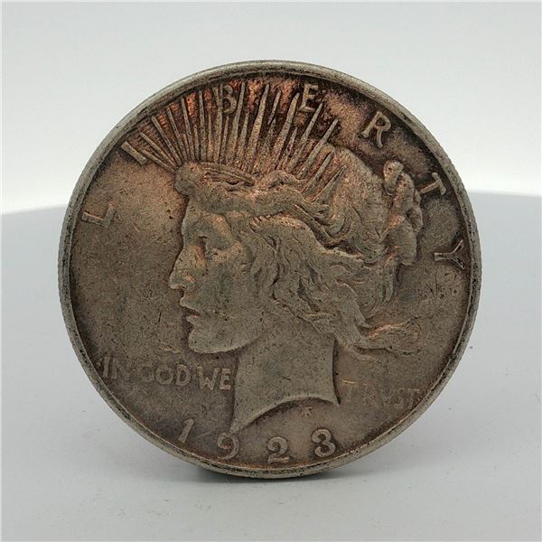 1923-S US One Dollar Peace Silver Dollar Coin, Circulated