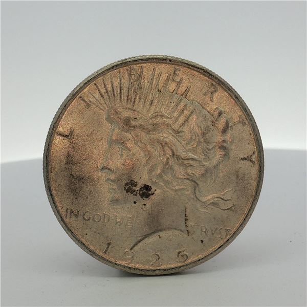 1925-S US One Dollar Peace Silver Dollar Coin, Circulated