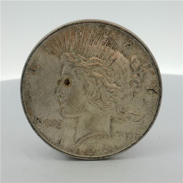 1926-D US One Dollar Peace Silver Dollar, Circulated