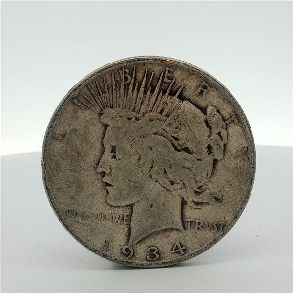 1934-S US Peace Silver Dollar
