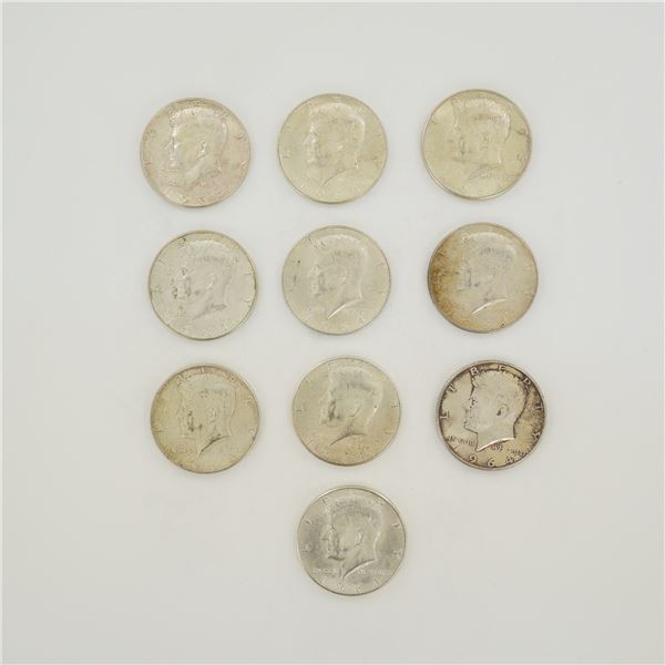 US 1964 Kennedy Half Dollars $5.00 Face Value