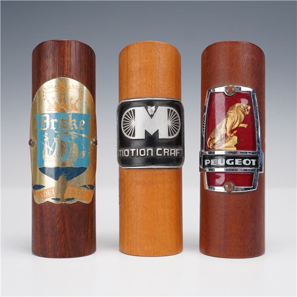 3pc Ralph W. Rogers Wooden Vehicle Emblem Displays