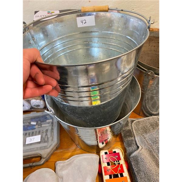 2 STEEL PAILS