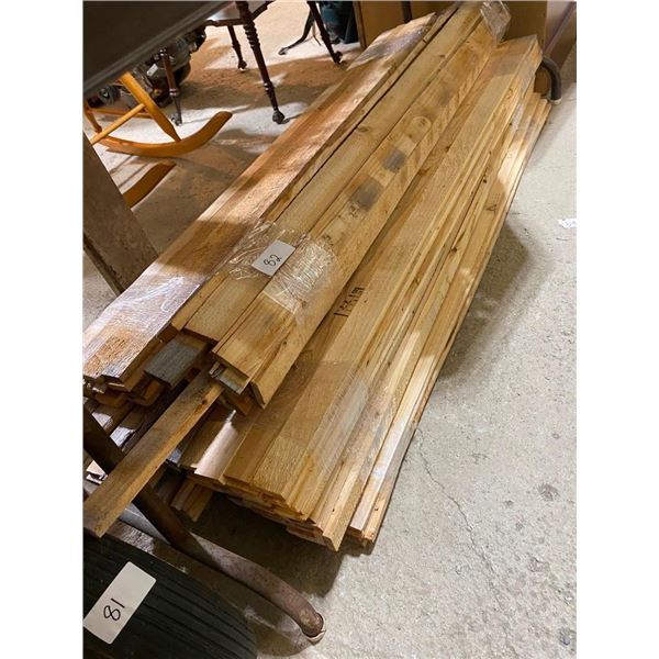 APPROX. 8 BUNDLES OF WOOD SLAT PIECES, 4 FT X 2 IN X 1/4 IN