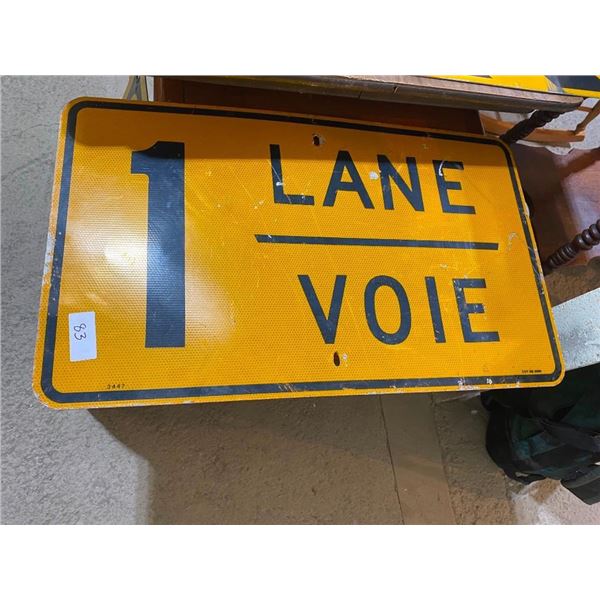 1-LANE SIGN