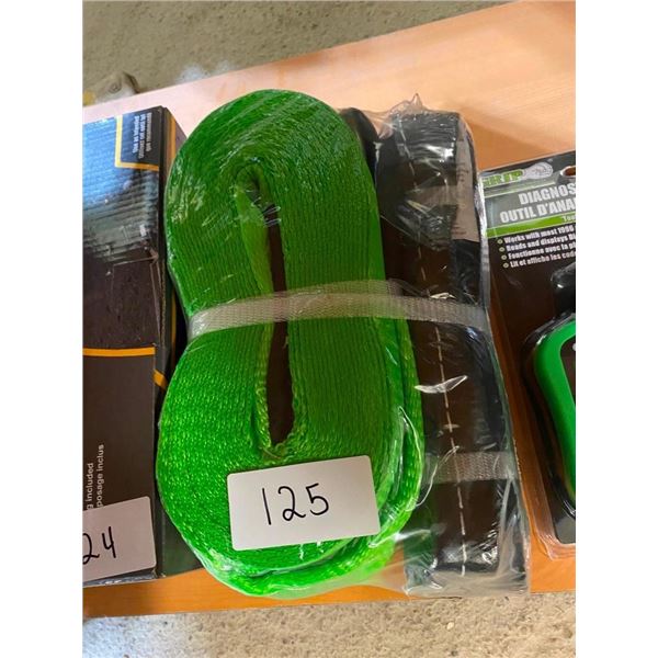 2-PC HD TOW STRAPS, 2 IN X 20 FT AND 4 IN X 30 FT