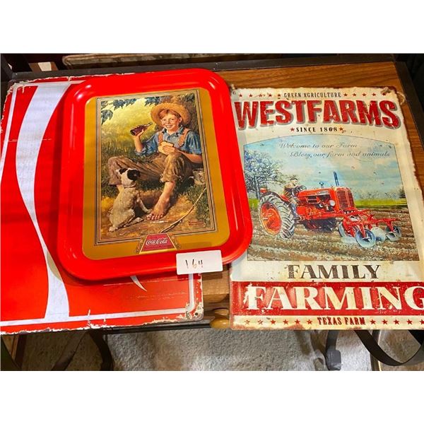 TRAY AND 2 SIGNS
