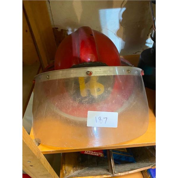 OLD FIREMEN PROTECTION HELMET WITH VISOR