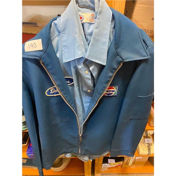2 BUTTON-UP SHIRTS AND JACKET - UNSURE OF SIZE