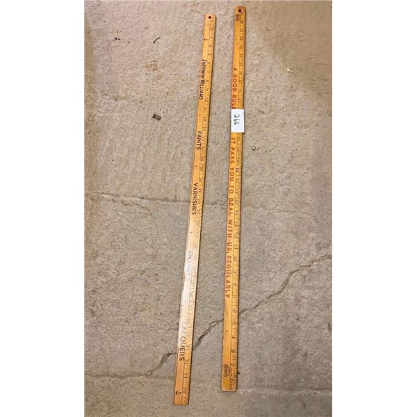 2 WOODEN YARD STICKS