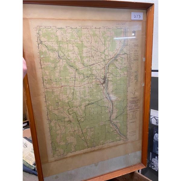WOODSTOCK AND SURROUNDING AREA MAP WITH FRAME
