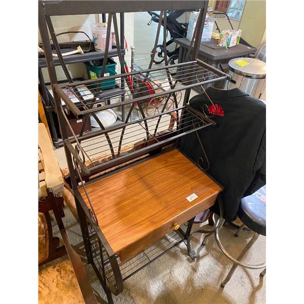 66 INCH HIGH SHELF DESK WITH DRAWER