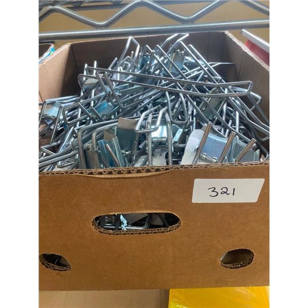 BOX LOT OF PEGBOARD HANGERS