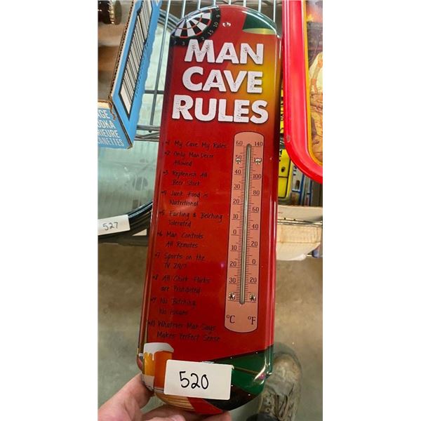 MAN CAVE RULES THERMOMETER