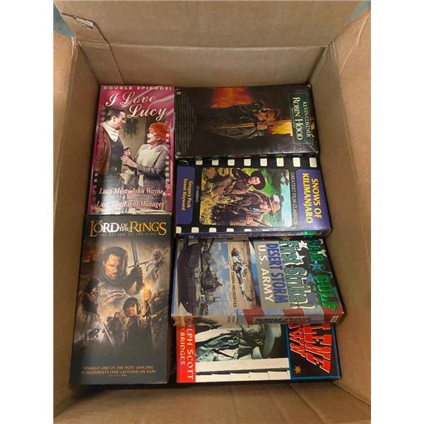 BOX LOTS OF ASSORTED VHS TAPES