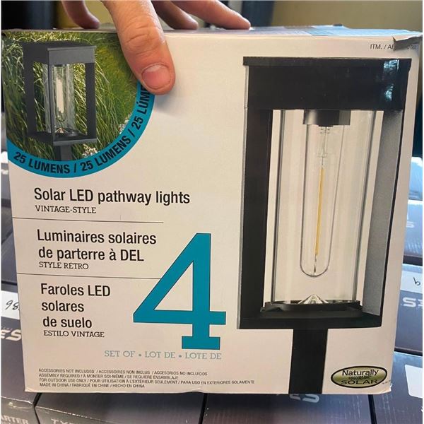 4 SOLAR LED PATHWAY LIGHTS