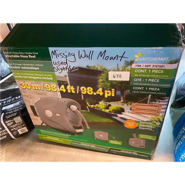 30M RETRACTIBLE HOSE REEL - MISSING WALL MOUNT
