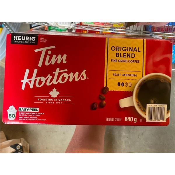 APPROX 80 TIM HORTANS ORIGINAL BLEND KEURIG CUPS